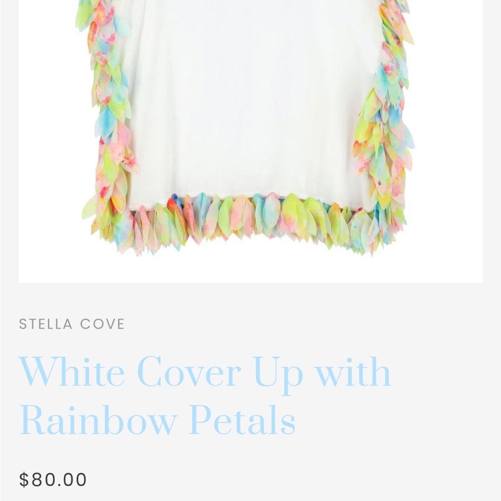 Stella Cove White Coverup with Rainbow Petals